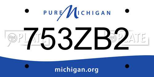 753ZB2 Michigan License Plate