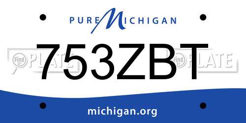 753ZBT Michigan License Plate