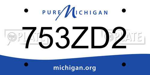 753ZD2 Michigan License Plate