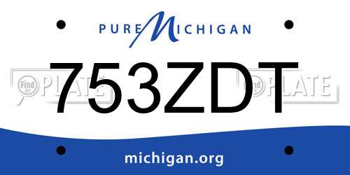 753ZDT Michigan License Plate