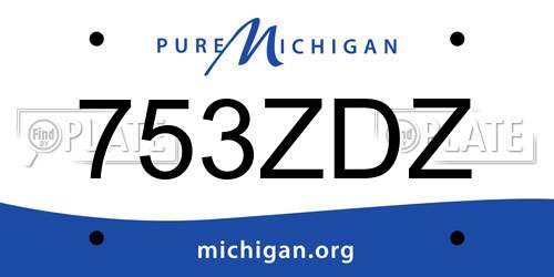 753ZDZ Michigan License Plate