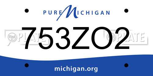 753ZO2 Michigan License Plate
