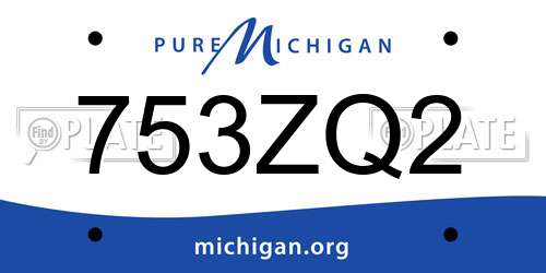 753ZQ2 Michigan License Plate