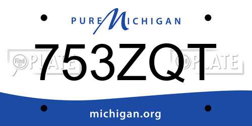 753ZQT Michigan License Plate