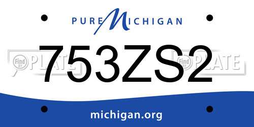 753ZS2 Michigan License Plate