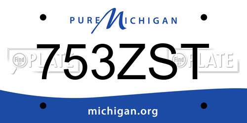 753ZST Michigan License Plate