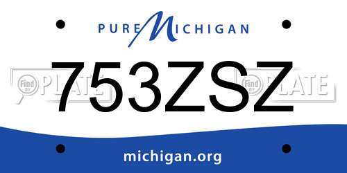 753ZSZ Michigan License Plate
