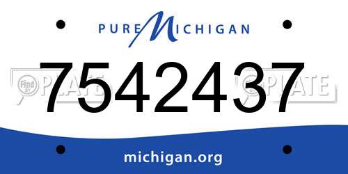 7542437 Michigan License Plate