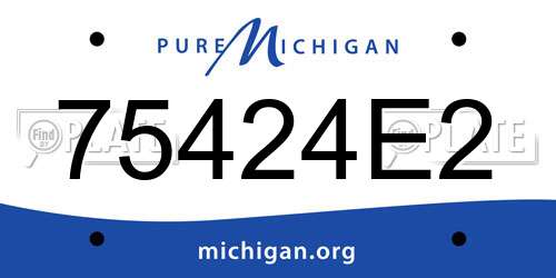 75424E2 Michigan License Plate