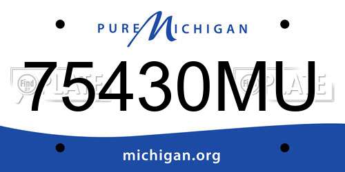 75430MU Michigan License Plate