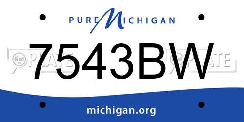 7543BW Michigan License Plate
