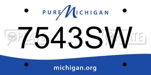 7543SW Michigan License Plate