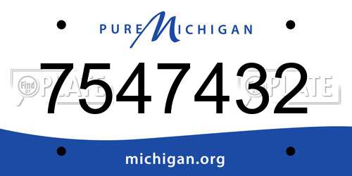 7547432 Michigan License Plate