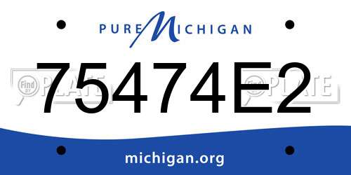 75474E2 Michigan License Plate