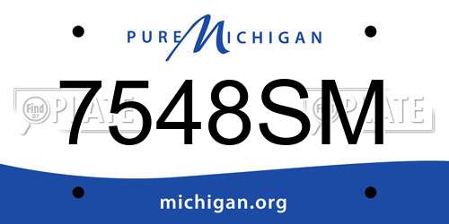7548SM Michigan License Plate