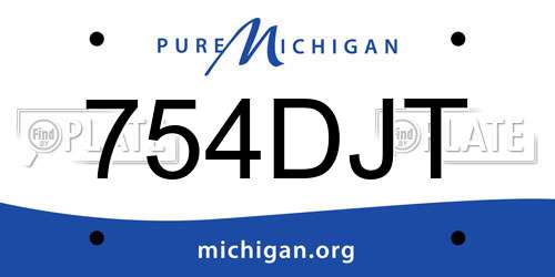 754DJT Michigan License Plate