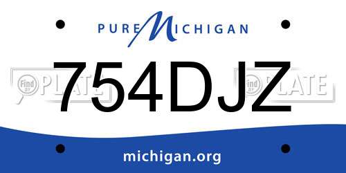754DJZ Michigan License Plate