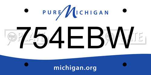 754EBW Michigan License Plate