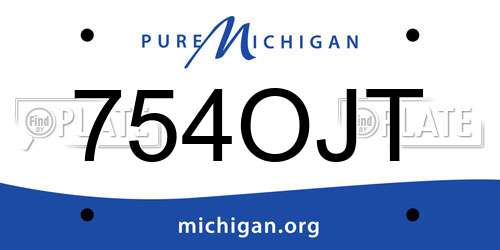 754OJT Michigan License Plate