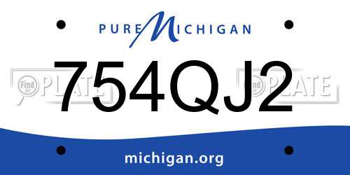 754QJ2 Michigan License Plate