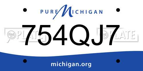 754QJ7 Michigan License Plate