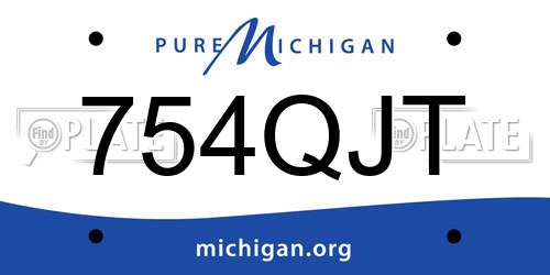 754QJT Michigan License Plate