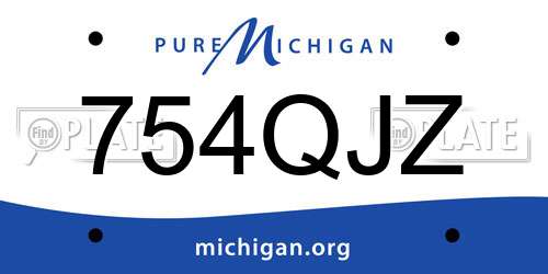 754QJZ Michigan License Plate