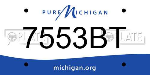 7553BT Michigan License Plate
