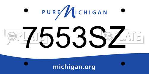 7553SZ Michigan License Plate