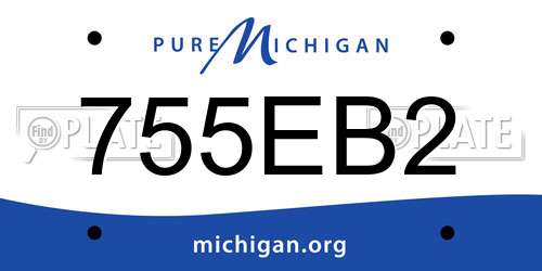 755EB2 Michigan License Plate