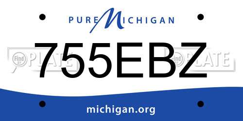 755EBZ Michigan License Plate