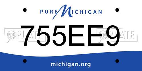 755EE9 Michigan License Plate