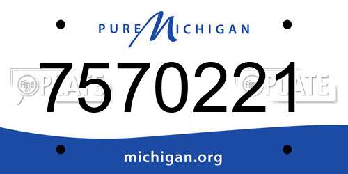7570221 Michigan License Plate