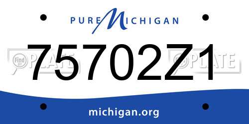 75702Z1 Michigan License Plate