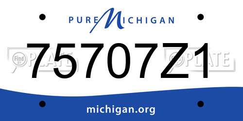 75707Z1 Michigan License Plate