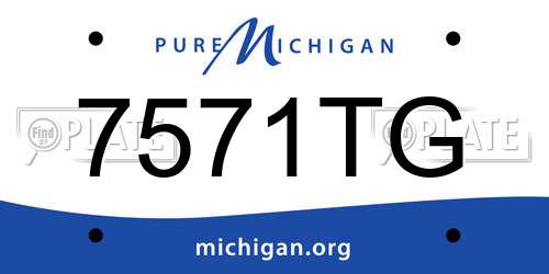 7571TG Michigan License Plate