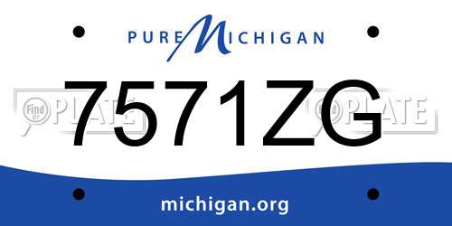 7571ZG Michigan License Plate