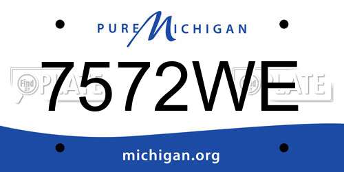 7572WE Michigan License Plate