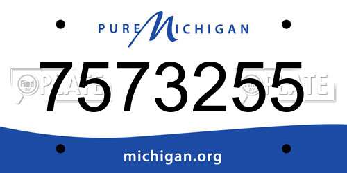 7573255 Michigan License Plate