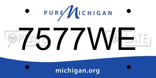 7577WE Michigan License Plate