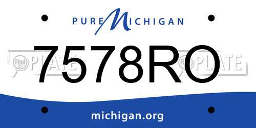 7578RO Michigan License Plate