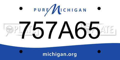 757A65 Michigan License Plate