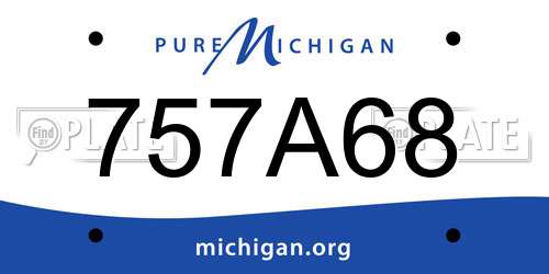 757A68 Michigan License Plate