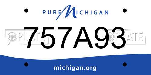 757A93 Michigan License Plate