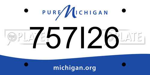 757I26 Michigan License Plate