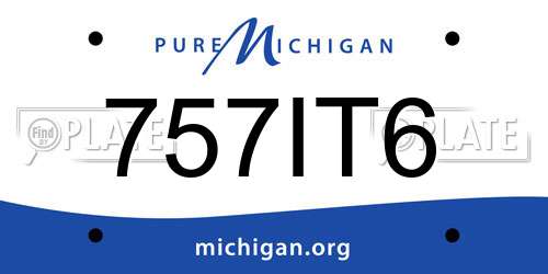 757IT6 Michigan License Plate