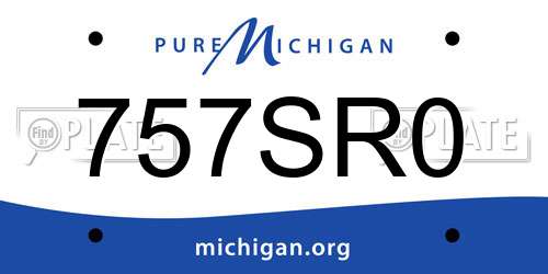 757SR0 Michigan License Plate