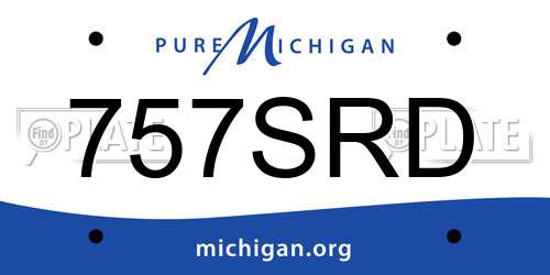 757SRD Michigan License Plate