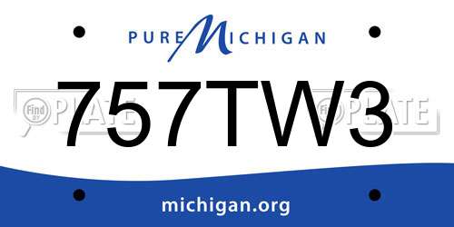 757TW3 Michigan License Plate