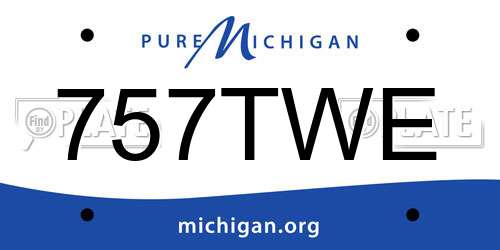 757TWE Michigan License Plate
